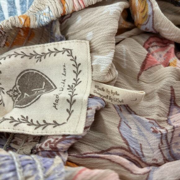 Z&L EUROPE V-neck Tie Up Open Back Bell Sleeves Trimmed 54"Long Maxi Dress sz L - Picture 5 of 8